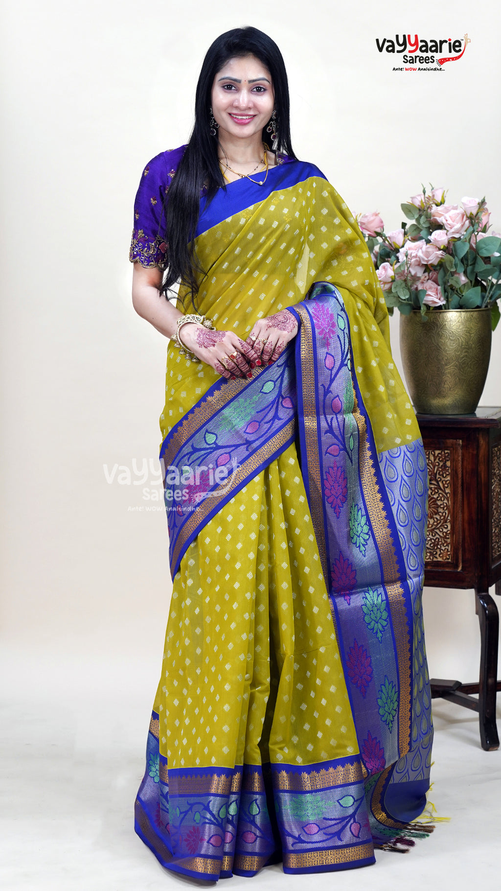 Mehendi Green Kuppadam Saree for Family Functions