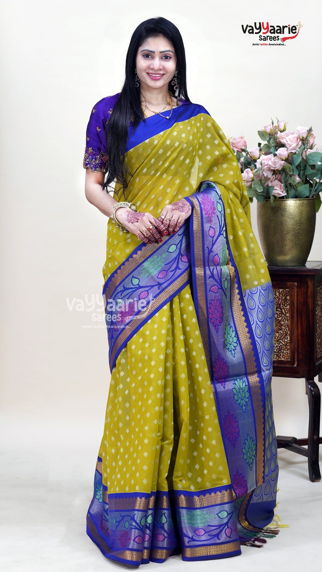 Mehendi Green Kuppadam Saree for Family Functions