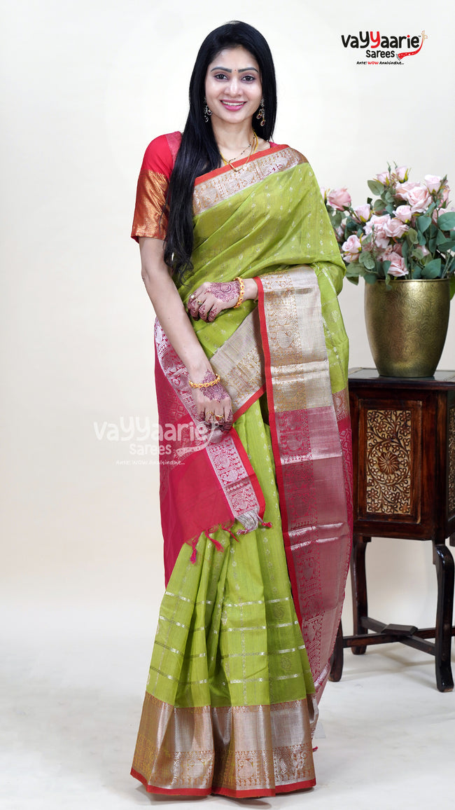 Mehendi Green Kuppadam Saree for Traditions Hover Image