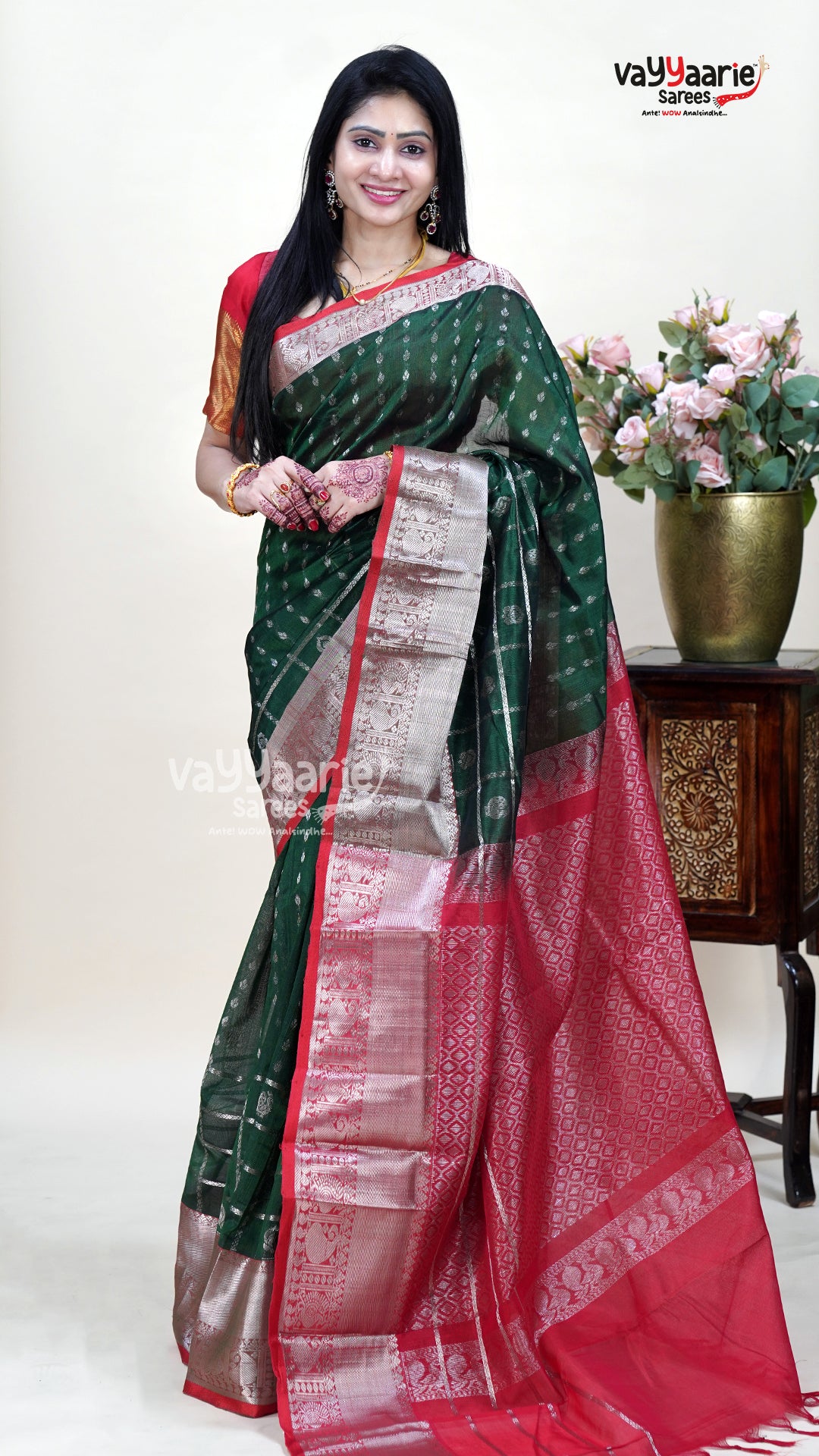 Green Kuppadam Handloom Saree for Festive Looks