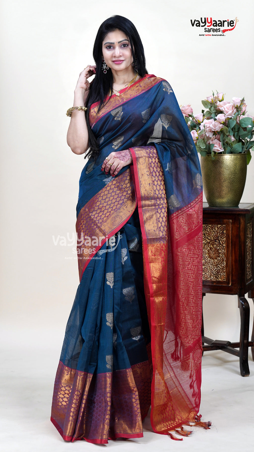 Blue Kuppadam Saree for Classic Ethnic Looks