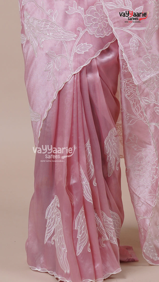 Tissue Saree in Pink for Party Wear Main Image