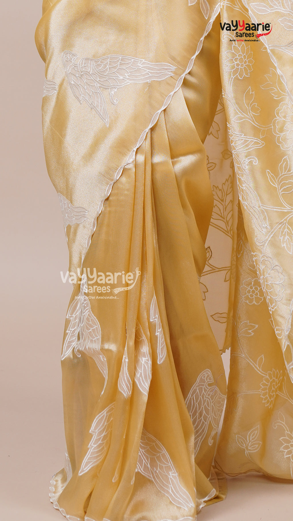 Gold Tissue Fancy Saree for Women