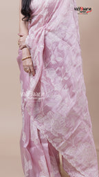 Tissue Onion Pink Saree for Day Events
