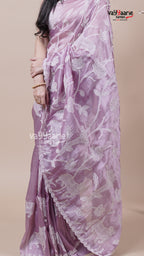 Tissue Saree in Onion Pink for Elegant Events