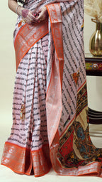 Light Pink Mangalagiri Saree for Puja Wear