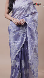 Purple Tissue Saree for Wedding Looks