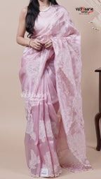 Tissue Onion Pink Saree for Day Events