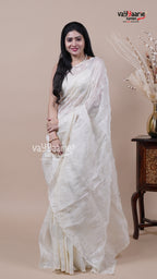Cream Tissue Saree for Festive Wear