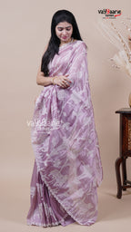 Tissue Saree in Onion Pink for Elegant Events