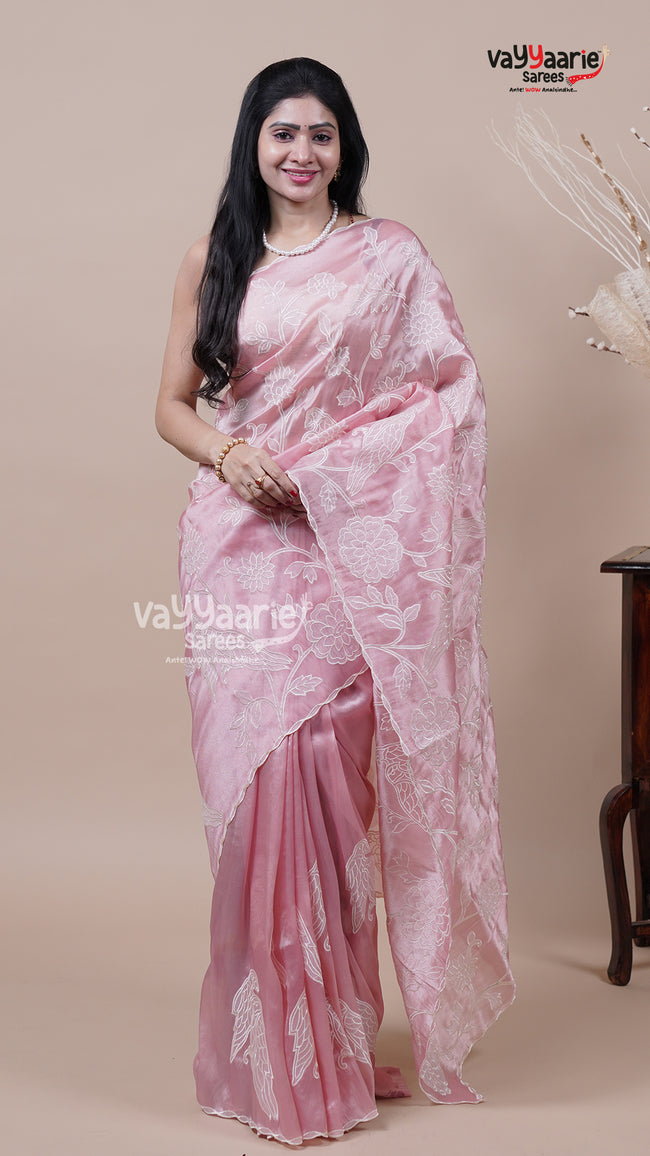 Tissue Saree in Pink for Party Wear Hover Image
