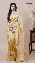 Tissue Saree in Gold for Evening Wear