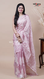 Tissue Onion Pink Saree for Day Events