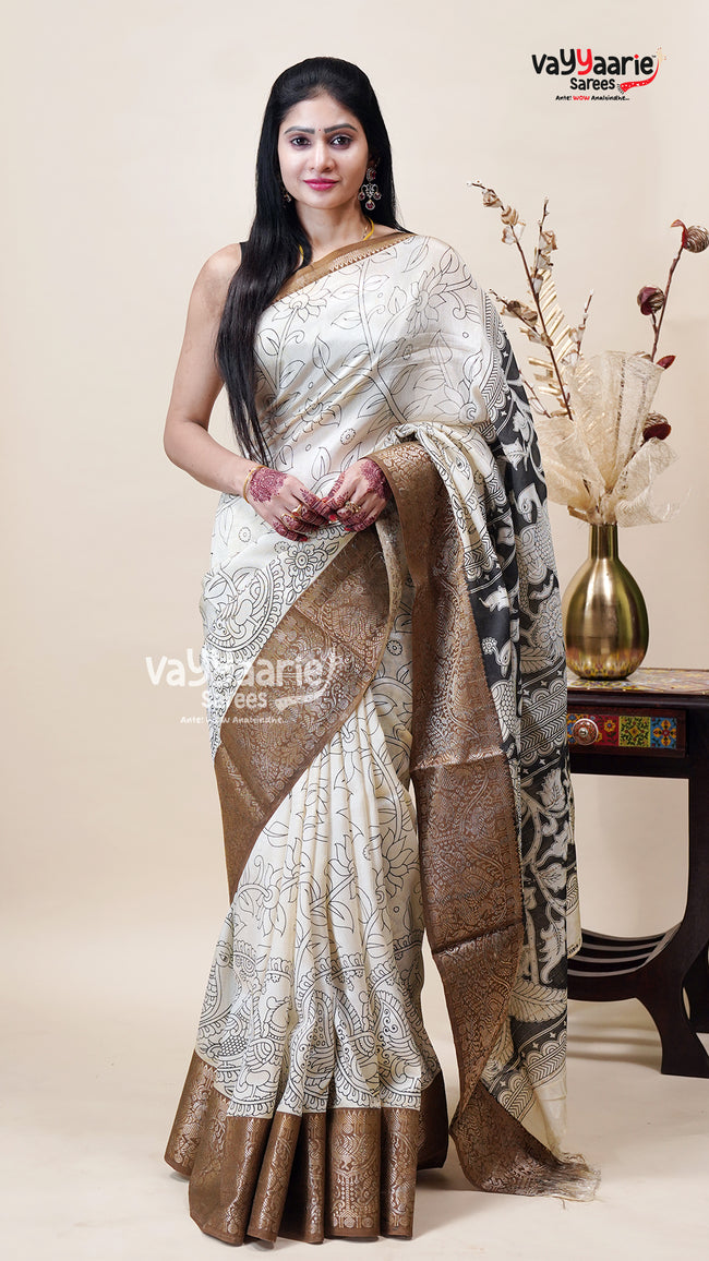 Multicolour Mangalagiri Fancy Saree Online Hover Image
