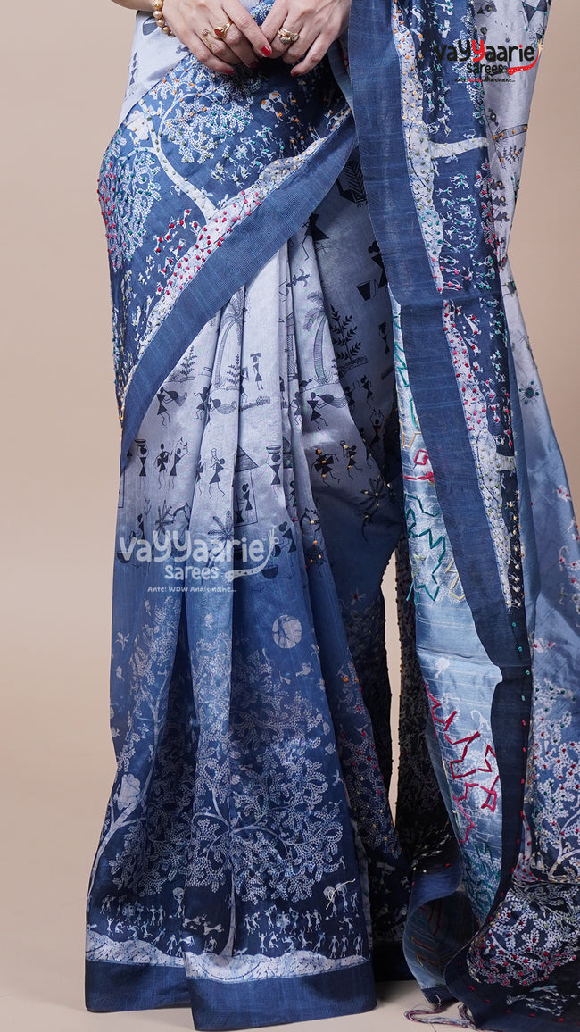 Colourful Dola Silk Saree for Festive Wear Main Image
