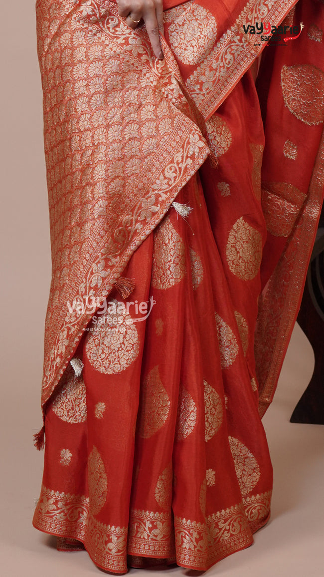 Banaras Mango Fancy Saree for Festivals Main Image