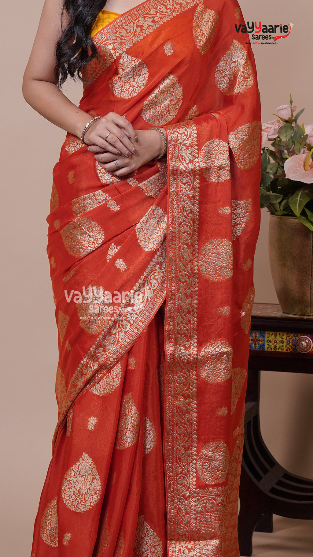 Banaras Mango Fancy Saree for Festivals