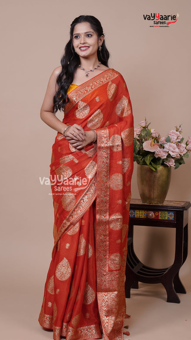 Banaras Mango Fancy Saree for Festivals Hover Image